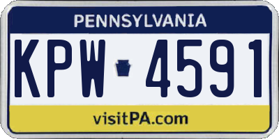 PA license plate KPW4591