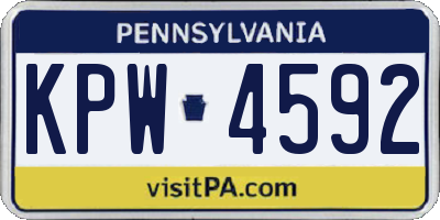 PA license plate KPW4592