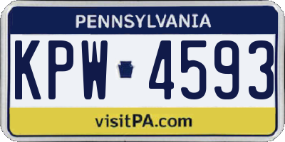 PA license plate KPW4593