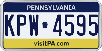 PA license plate KPW4595