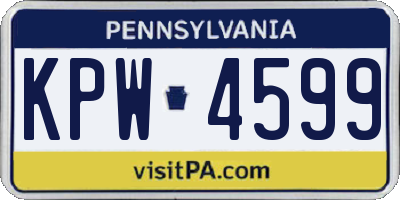 PA license plate KPW4599