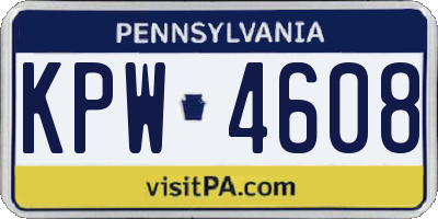 PA license plate KPW4608