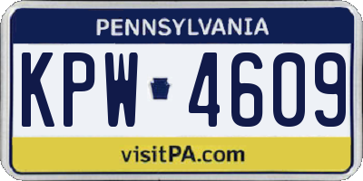 PA license plate KPW4609