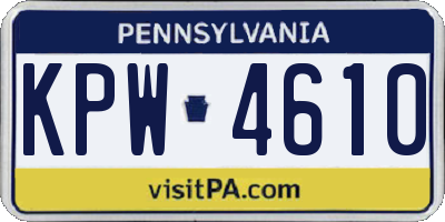 PA license plate KPW4610