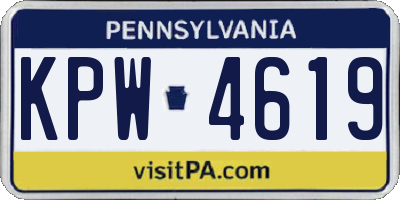 PA license plate KPW4619