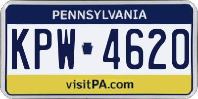 PA license plate KPW4620