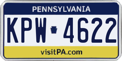 PA license plate KPW4622