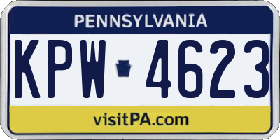 PA license plate KPW4623