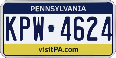 PA license plate KPW4624