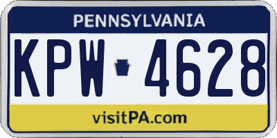 PA license plate KPW4628