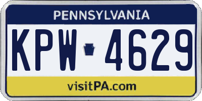 PA license plate KPW4629
