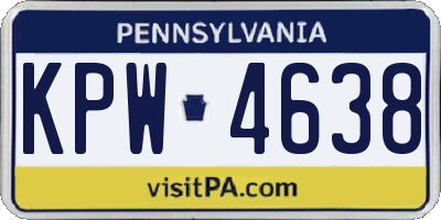 PA license plate KPW4638