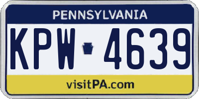 PA license plate KPW4639