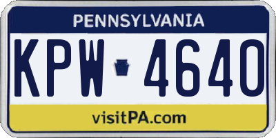 PA license plate KPW4640