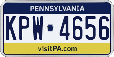 PA license plate KPW4656