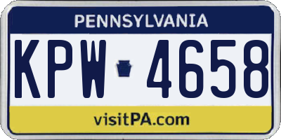 PA license plate KPW4658