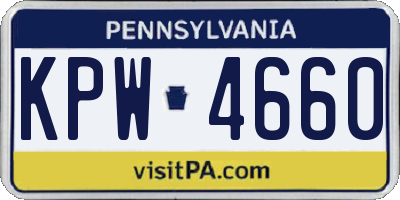 PA license plate KPW4660