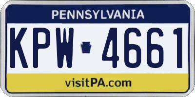 PA license plate KPW4661