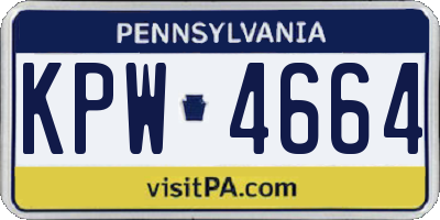 PA license plate KPW4664