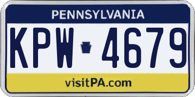 PA license plate KPW4679