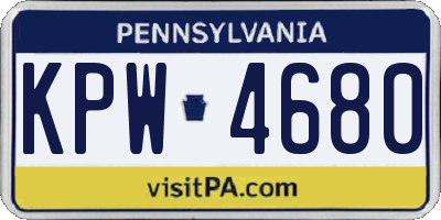PA license plate KPW4680