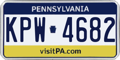 PA license plate KPW4682