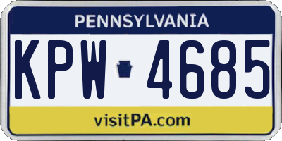 PA license plate KPW4685