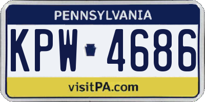 PA license plate KPW4686