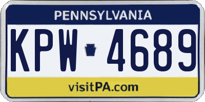 PA license plate KPW4689