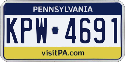 PA license plate KPW4691