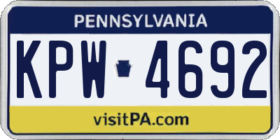 PA license plate KPW4692