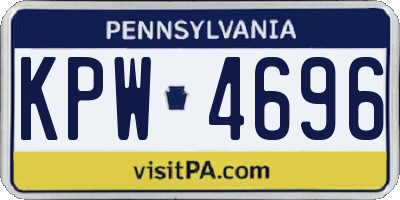 PA license plate KPW4696
