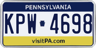 PA license plate KPW4698