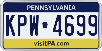 PA license plate KPW4699