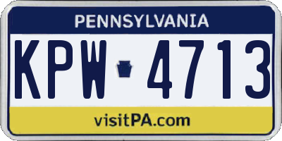 PA license plate KPW4713