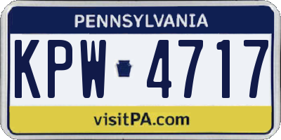 PA license plate KPW4717