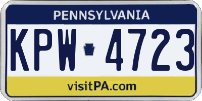 PA license plate KPW4723