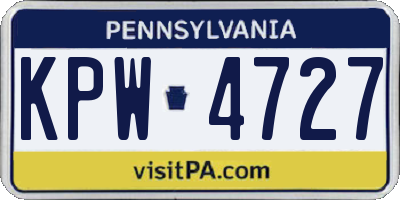 PA license plate KPW4727