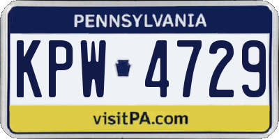 PA license plate KPW4729