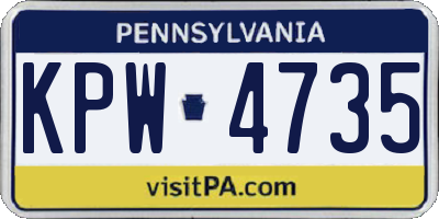 PA license plate KPW4735