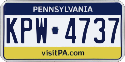 PA license plate KPW4737