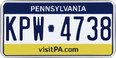 PA license plate KPW4738