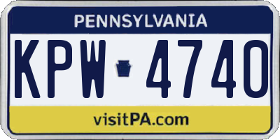 PA license plate KPW4740