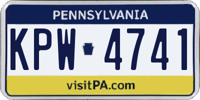 PA license plate KPW4741