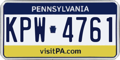PA license plate KPW4761