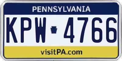 PA license plate KPW4766