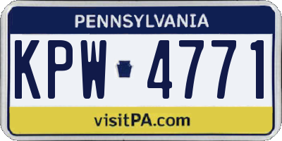 PA license plate KPW4771