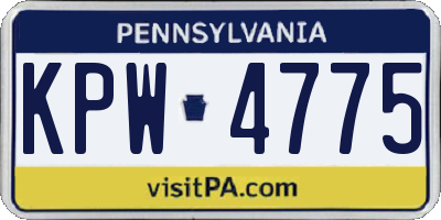 PA license plate KPW4775
