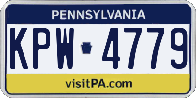 PA license plate KPW4779