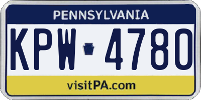 PA license plate KPW4780